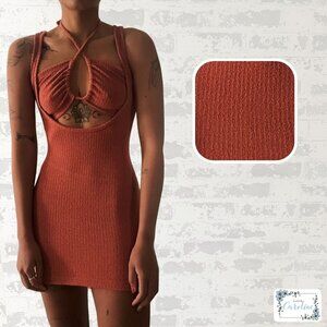Audrey 3+1 Mini Dress in Burnt Orange, S